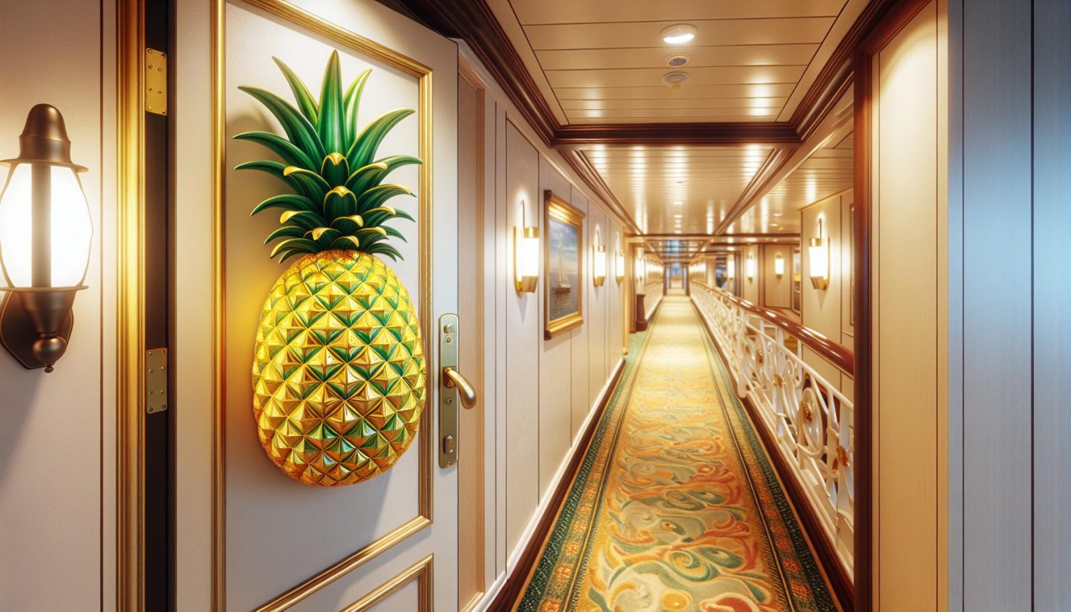 Pineapple on Cruise Ship Door Navigating Cruise Ship Secrets Cruise
